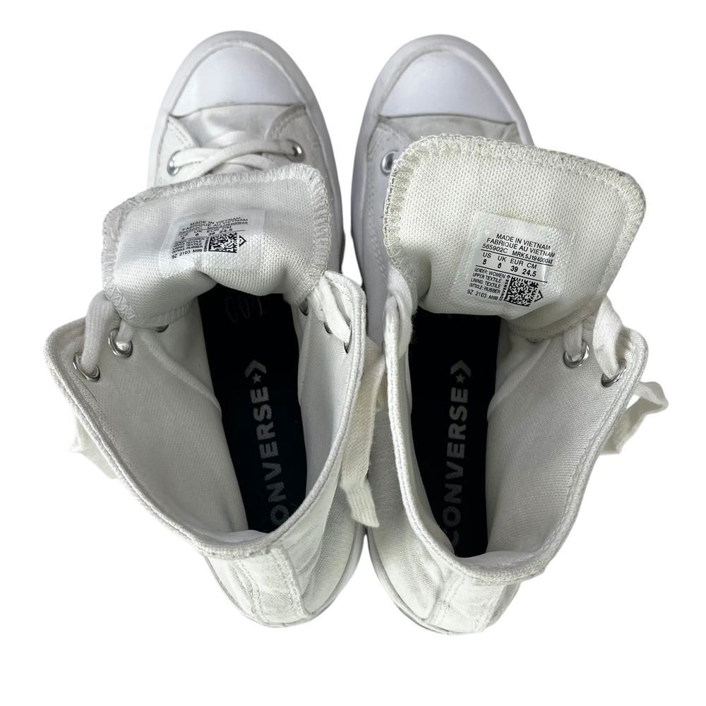Converse Sneakers Womens 8 Chuck Taylor All Star Lugged Hi Platform White Shoes - Picture 6 of 12